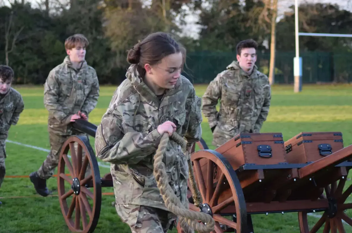 Pocklington School CCF Cadets training on gun run